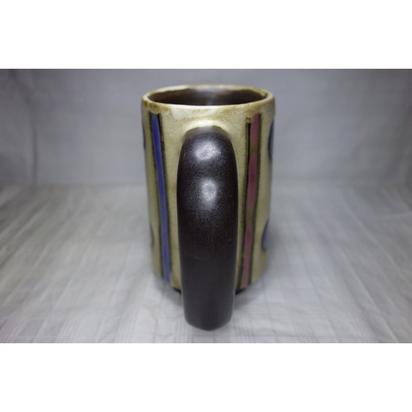 Signed Mara Stoneware Pottery Tribal Face Mug 6" Tall Made in Mexico - Picture 7 of 12